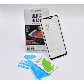 Защитное стекло для OnePlus 6 - Happy Mobile 5D Full Screen (Japan Asahi, Nippa Full Glue) (Черное, Full Glue)