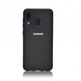 Чехол Silicone Cover FULL for Samsung Galaxy A30 (Original Soft Case Черный)