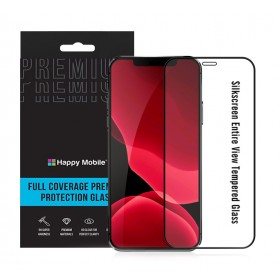Защитное стекло iPhone 13 Mini - Entire View Happy Mobile Silk Printing HQ (Hot Bending Ultra Thin (0.25mm) Черное