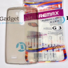 Чехол Ultra Thin Silicon Remax 0.2mm для LG G3 (Прозрачный / Черный)