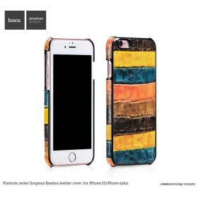Кожаная накладка HOCO Platinum series Gorgeous Bamboo для iPhone 6 / 6s (Brown/Yellow)