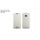 Кожаный чехол IcareR для HTC One M7 (White flip)