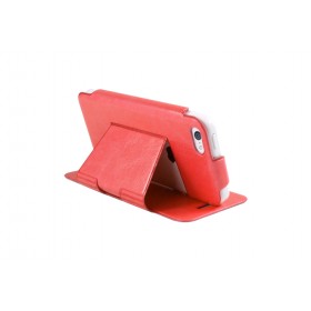 Ультра-тонкий кожаный чехол Pinlo Slice для iPhone 5 /5s / 5c (Leather Red) + пленка